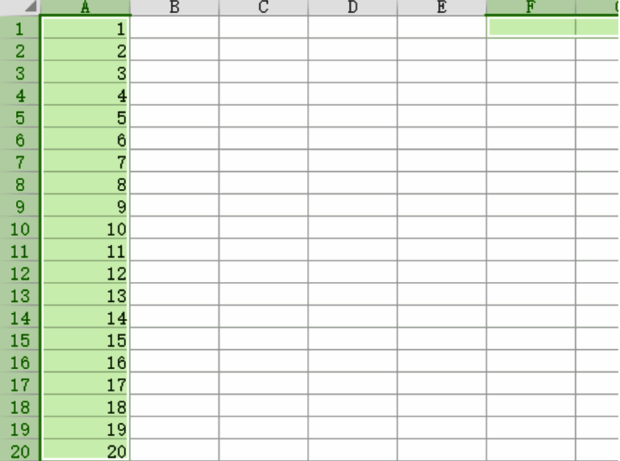 Excel中A1单元格被激活准备填充