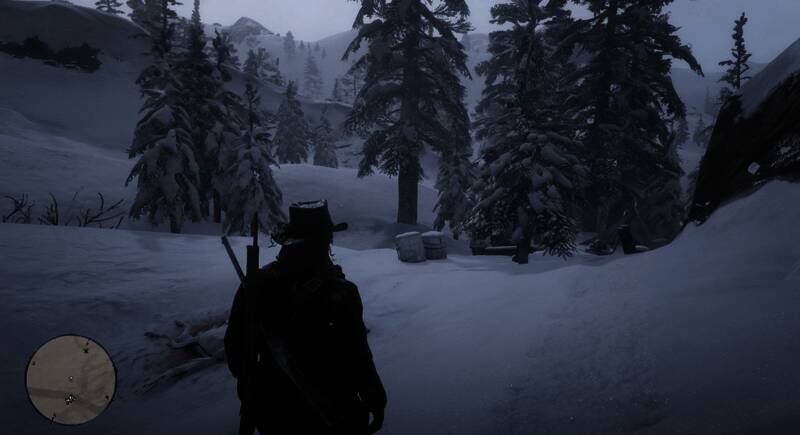 梨刀村附近雪地中的夫妻尸体，手持一张神秘地图