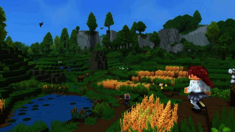 《Hytale》游戏概念图，展示奇幻风格的地牢与Boss战斗场景