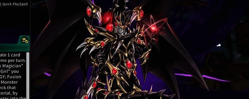 游戏王MD中展示黄金柜黑魔导卡组的对战界面，场上黑魔导与超魔导龙骑士并肩作战