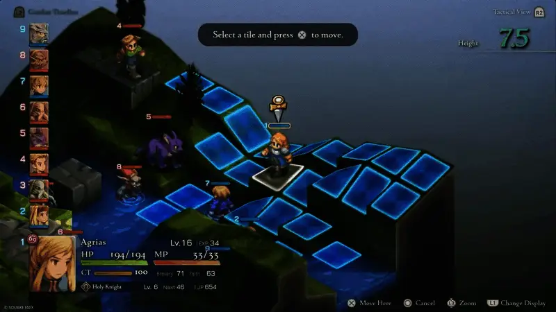 《最终幻想战略版：伊瓦利斯编年史》官方宣传片画面，展示全新UI界面及战术视角切换功能