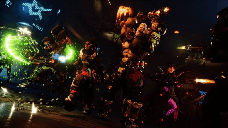 游戏战斗画面展示秘藏猎人手持霰弹枪对战巨型怪物，背景为废土城市废墟，特效华丽