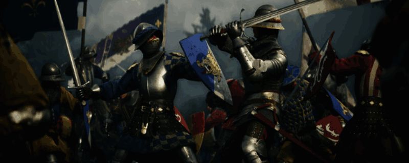 游戏场景展示，城堡与战场交织的宏大画面