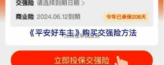 平安好车主APP首页界面展示，显示买车险入口位置