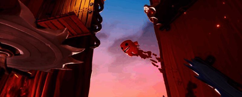 《超级食肉男孩3D》游戏封面展示，卡通风格角色站在平台上准备跳跃