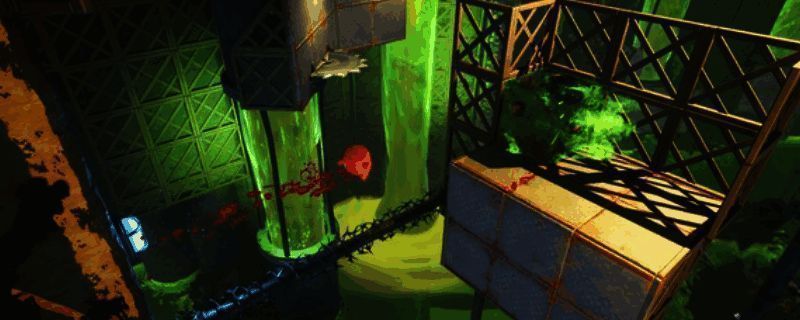 《超级食肉男孩3D》游戏封面图，主角为红色小方块形象，背景色彩鲜艳