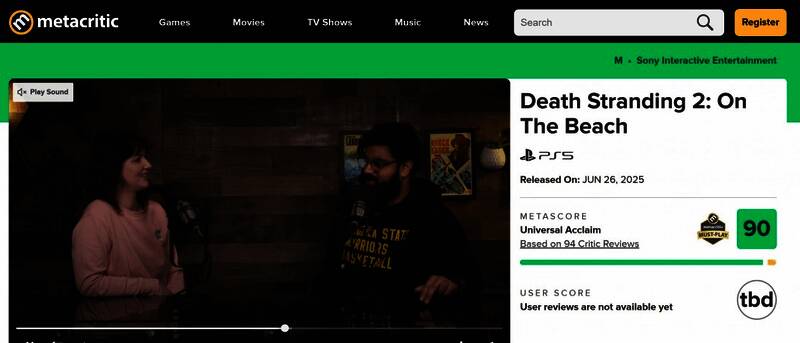 多个媒体对《死亡搁浅2》打出高分评价的截图