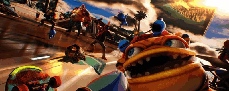 《High On Life 2》游戏画面展示，主角手持会说话的外星武器，在未来都市中穿梭射击