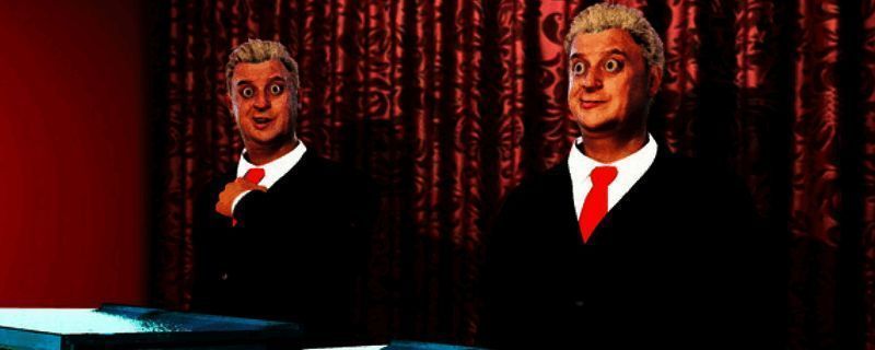 《High On Life 2》游戏实机画面展示未来都市战斗场景，角色手持高科技武器穿梭于霓虹灯闪烁的城市楼宇之间