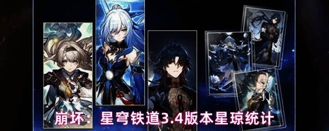 崩坏星穹铁道3.4版本星琼获取方式总览图示，包含活动、探索、常规任务等分类统计