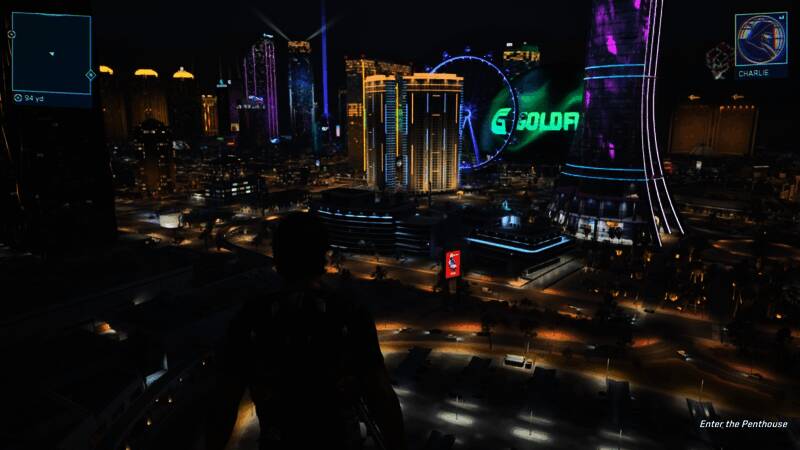 《Mindseye》游戏画面截图，角色站在废墟之上俯瞰远方城市