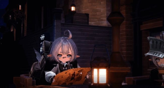 菲比空中射击动作特写，背景为绚丽的魔法特效