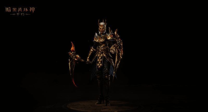 角色背部展示，虫翼状披风随风飘扬，细节精致