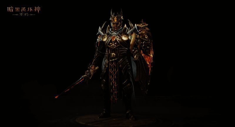 角色持剑战斗特写，武器表面呈现虫甲纹理与琥珀光泽