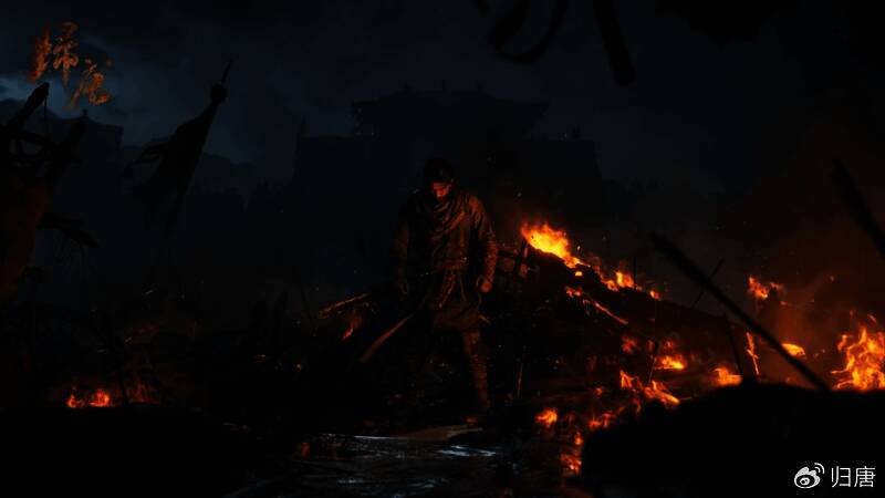 游戏中角色凝望远方的场景，表现出浓厚的思乡情绪