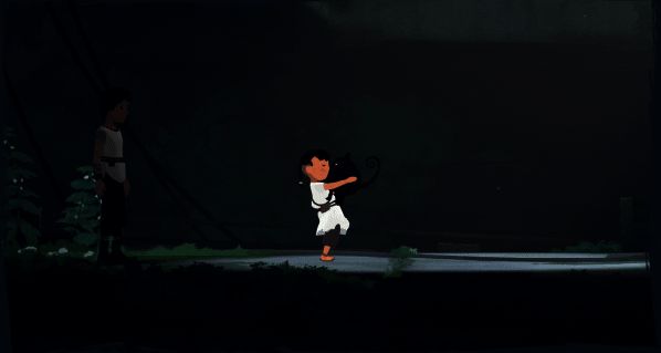 水下探索场景，光影交错中可见古老遗迹与神秘生物