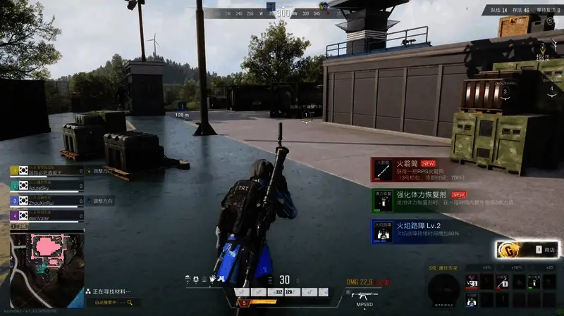 多个角色在战场中协同作战的场景，展现技能联动效果