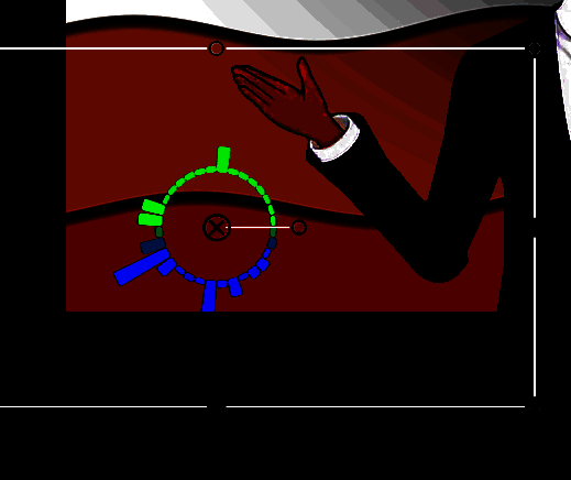 音频环在画面中被选中并调整位置示意图