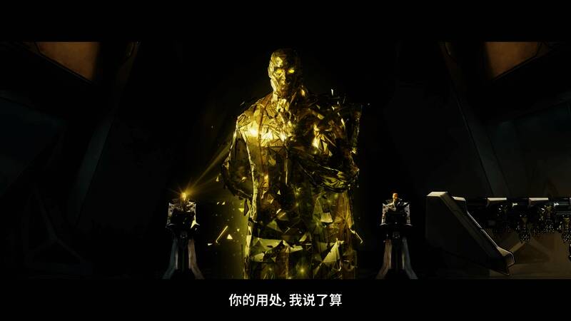 四名秘藏猎人组成小队，在沙漠地带激烈交火，周围散落着大量战利品箱