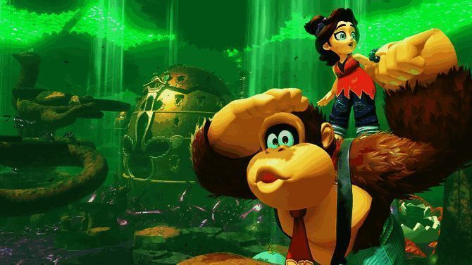 咚奇刚蕉力全开游戏画面展示，主角在丛林中灵活跳跃躲避障碍