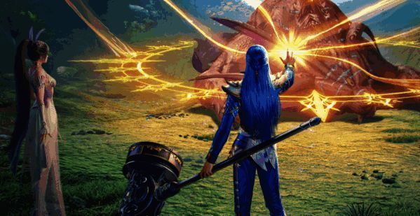 吴天锤唐三挥舞巨锤，释放大招造成范围爆炸伤害