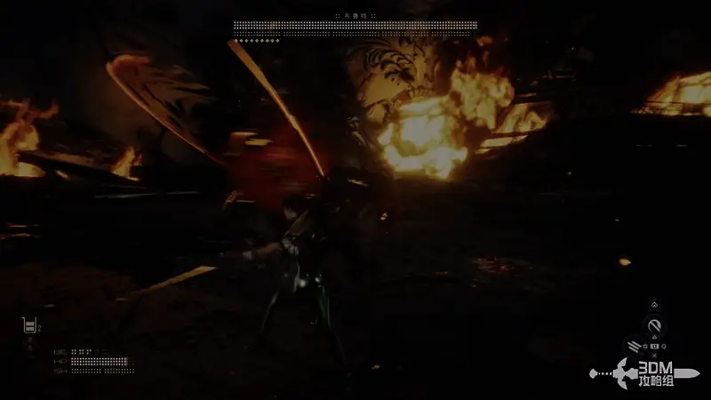 Boss布鲁特登场画面，巨大敌人与主角对峙