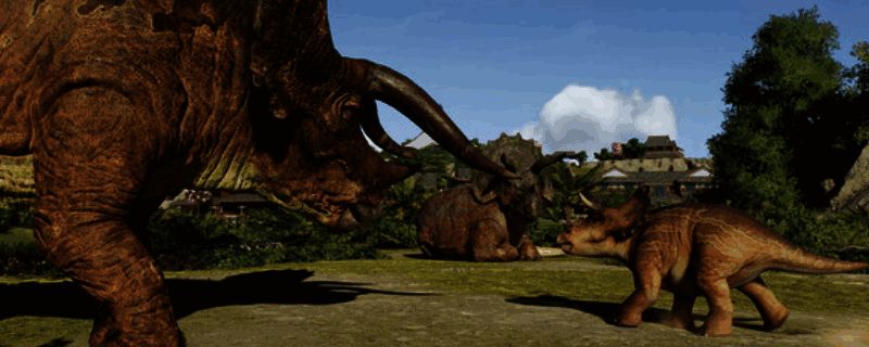 《侏罗纪世界：进化3》游戏封面展示，背景为电影风格的恐龙丛林场景