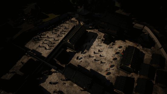 《宗门起源》探索地图截图，角色在山林间发现隐藏洞府