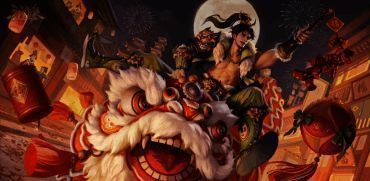 SP孙策骑狮挥剑，气势如虹，背景为金光闪耀的战场