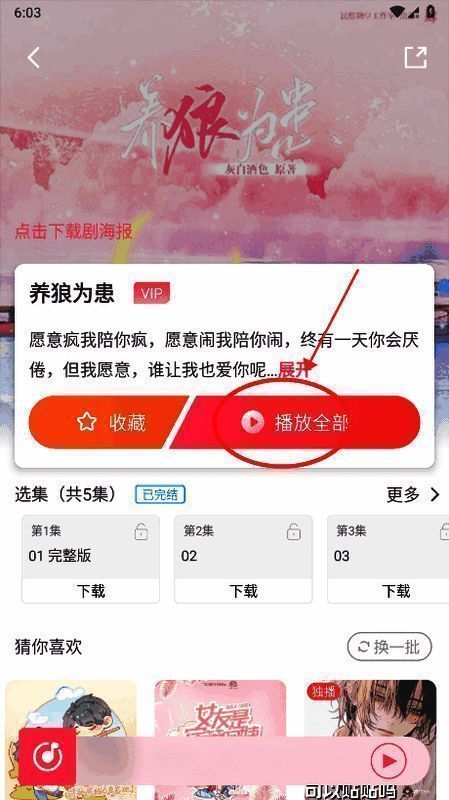 播放全部按钮界面，弹出登录提示窗口