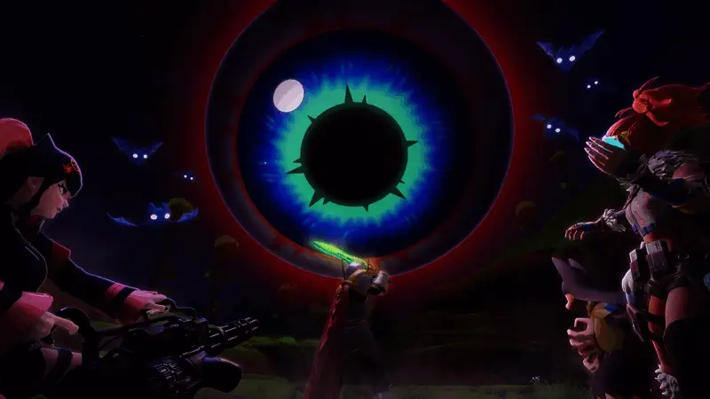 帕鲁在神秘岛屿上探索，背景为泰拉瑞亚风格的地牢入口