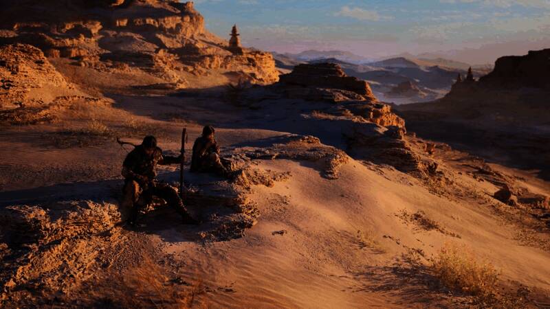 主角群像图，展现不同身份的信使形象，包括石匠、僧侣、老者等