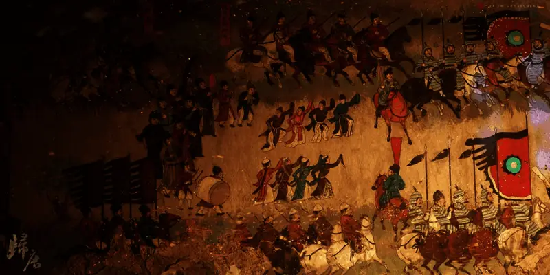 雪山之巅白雪皑皑，寒风呼啸，远处可见一座被冰雪覆盖的古老神殿