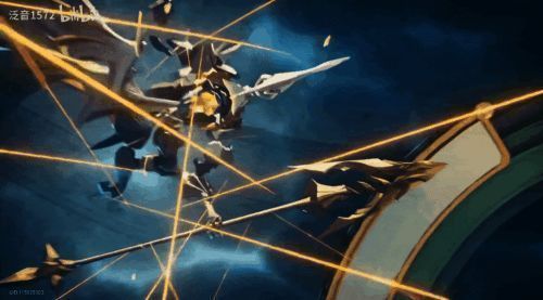 阿格莱雅悬浮空中操控金线，展现出强大而优雅的力量