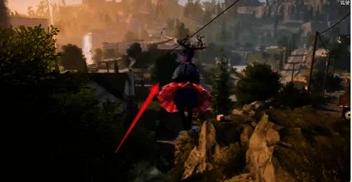 角色舔住泳圈中的球，准备将其挂到雕塑上