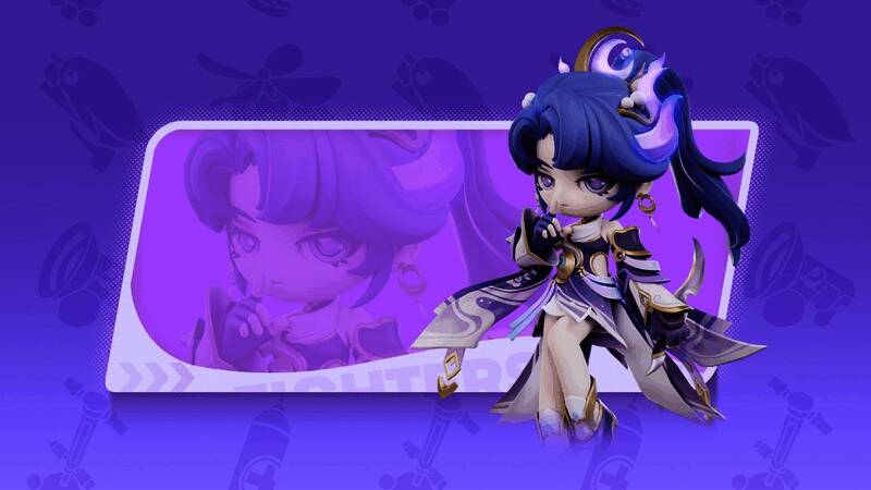 望舒角色展示，白衣如雪，周身缭绕冰晶与月华