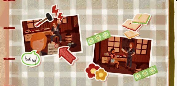 玩家享受手帐装饰的过程，画面呈现温馨的家居风格场景