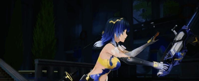 凯西娅开启力场护盾，周身被蓝色能量环绕，周围炮台协同作战