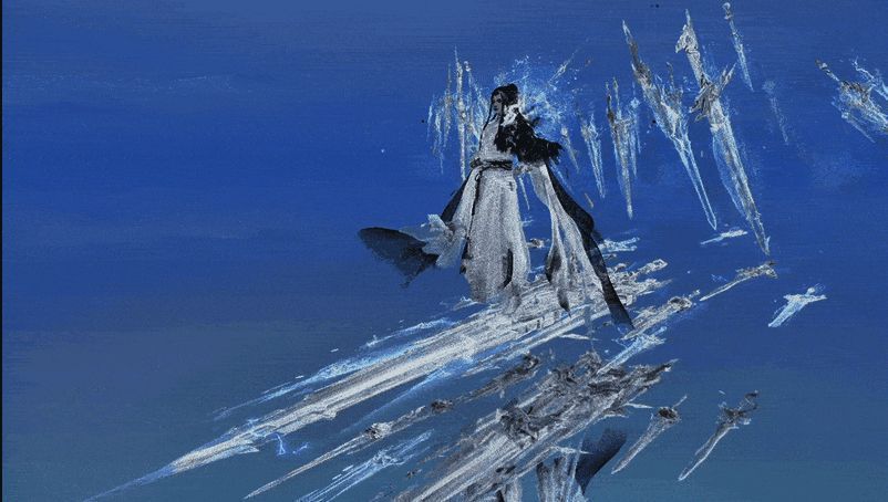 战兽召唤动画展示，主剑缓缓成型，周围小剑环绕飞舞