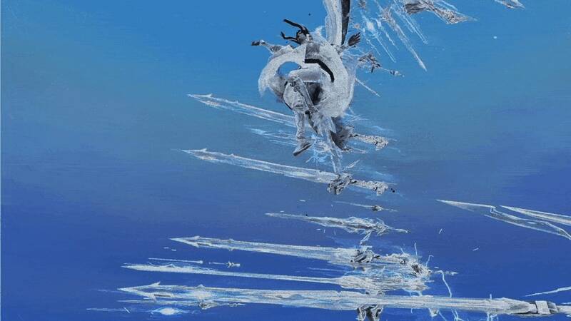 战兽完整形态展示，剑阵环绕玩家周身，气势恢宏