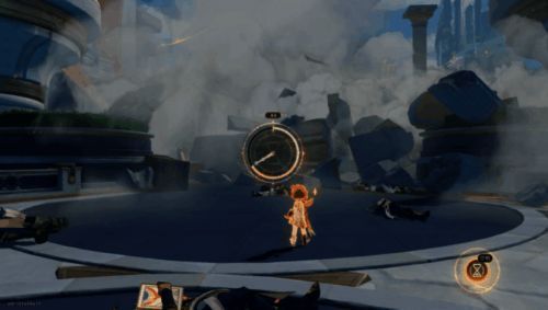 玩家使用神力进行解谜的场景