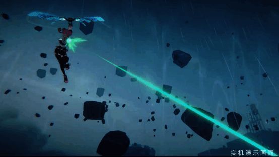 战斗场景截图，角色使用重机枪扫射敌人，特效华丽