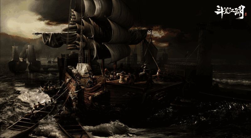 明朝背景地图展示，建筑风格考究，画面恢宏大气