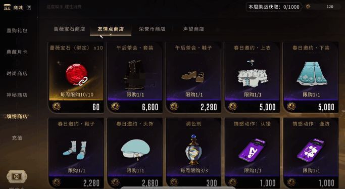 荣誉商店界面截图，展示各类可兑换物品及优先级提示