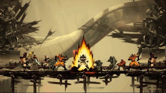 《超级忍 反攻的斩击》宣传画面，展示游戏内多个战斗技能特效与华丽连招动画