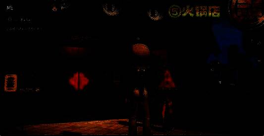 火锅店内用餐区域截图，标注事件触发点