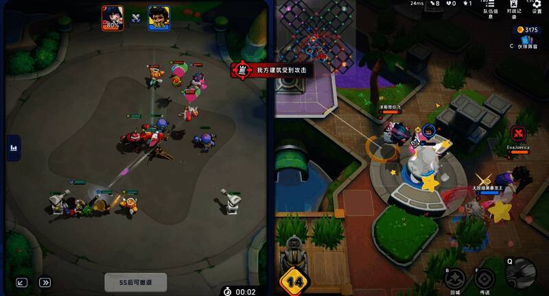 小战场战斗画面，展现激烈团战场景