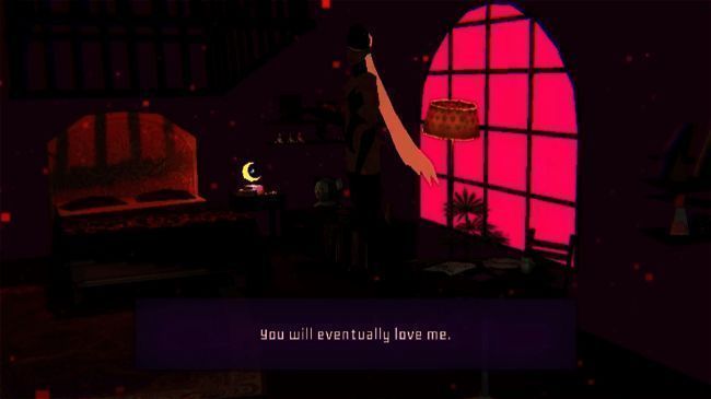 角色Michelle手持地狱猎枪，在霓虹光影中准备战斗