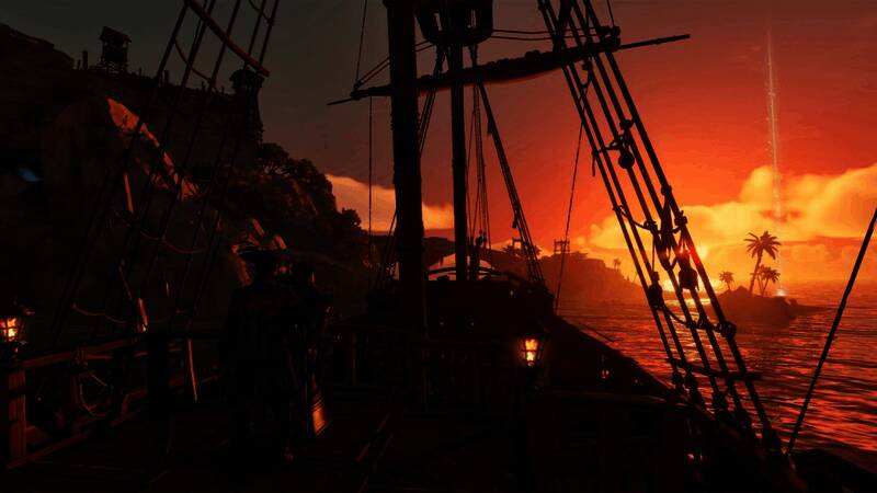 主角与伙伴们在港口合影，每个人的表情都充满个性与故事感