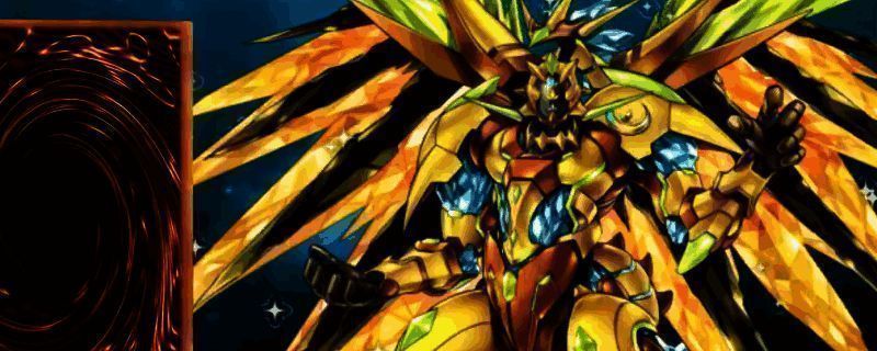 《游戏王MD》水晶机巧卡组图示，展示了卡牌在场上的变换状态与同调召唤瞬间，画面充满科技感与魔法氛围